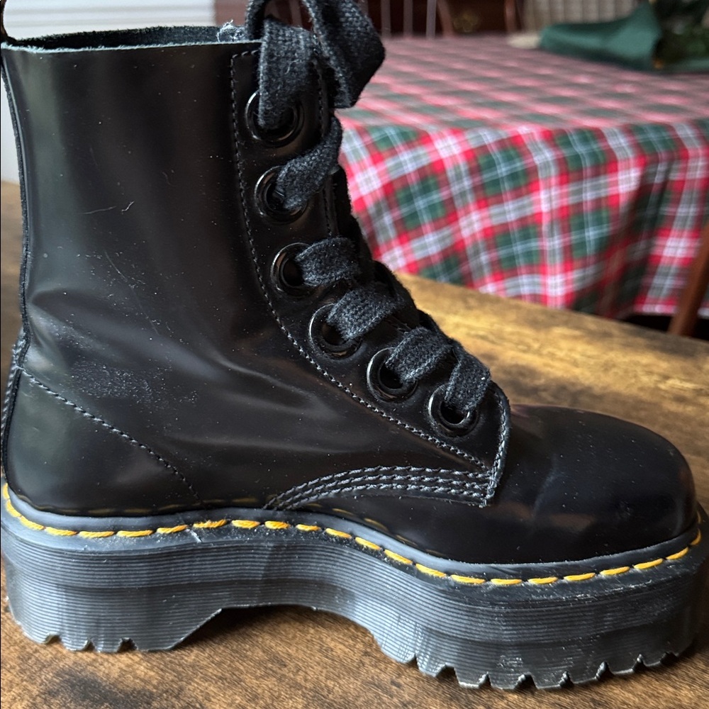 Dr. Martens Black Patent Molly Boots - Picture 9 of 12